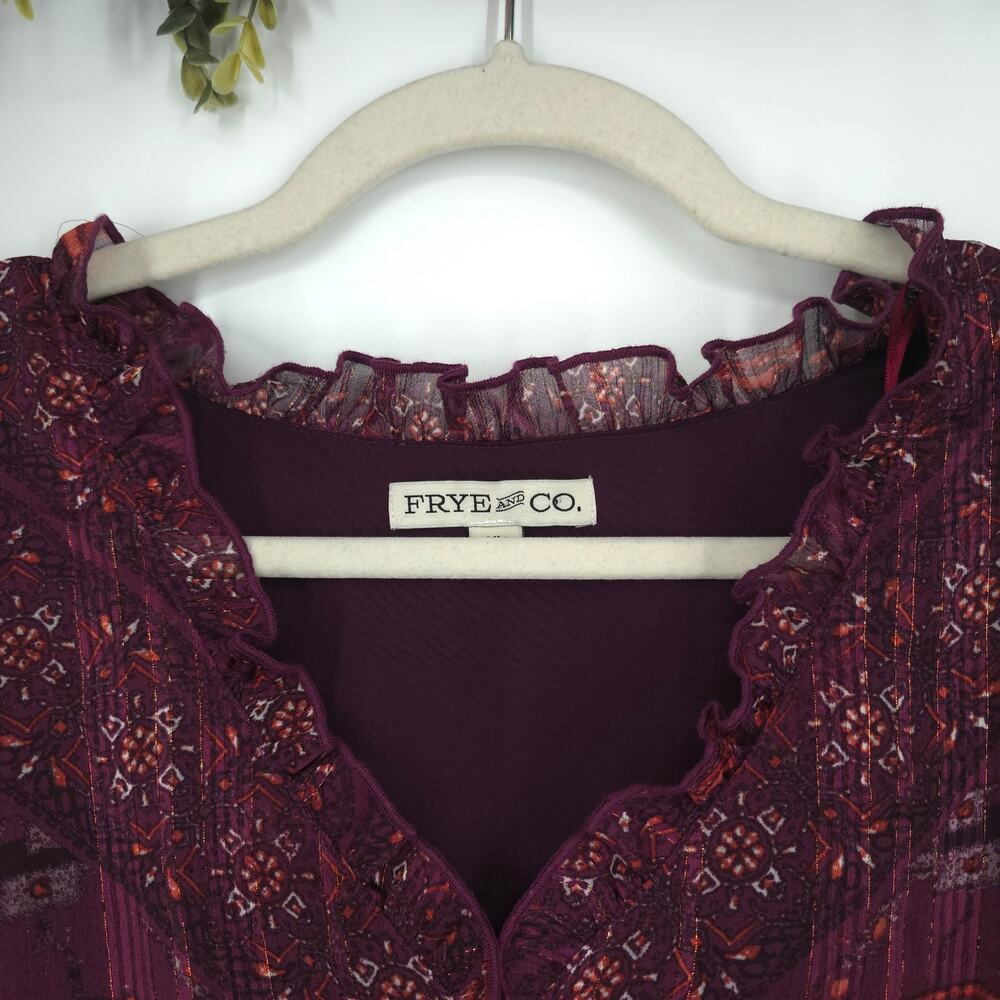 Frye and Co. Royal Plum Boho Long Sleeve Plus Size Dress Size XL NWT - Picture 3 of 14